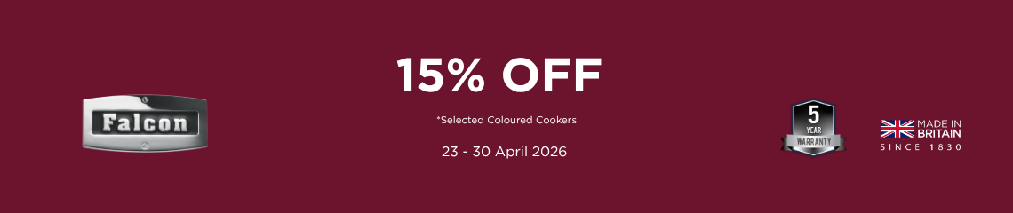 15% OFF COLOURED COOKERS