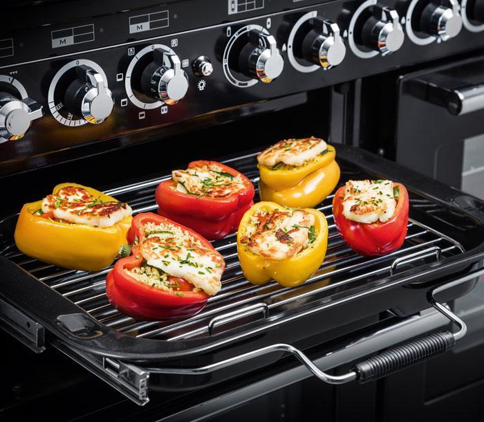 Falcon range cooker telescopic grill with filled peppers